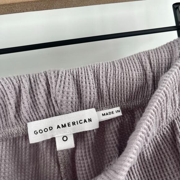 GOOD AMERICAN Thermal Boyfriend Sweatpants Size 0 (US Extra Small) NWT Lilac - Picture 3 of 15
